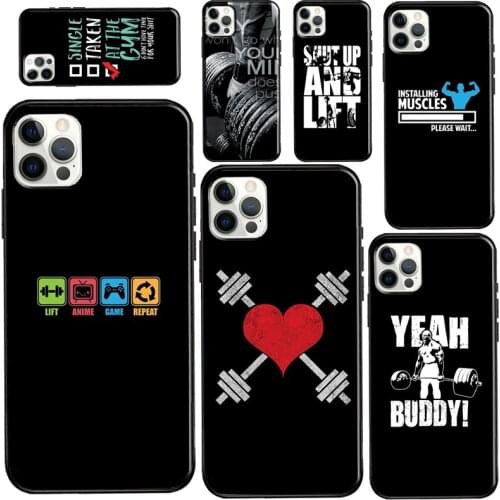 Bodybuilding Gym Fitness Quotes Case For iPhone 12 Pro Max mini 6S 7 8 Plus SE 2020 Case For iPhone 11 Pro Max XS X XR