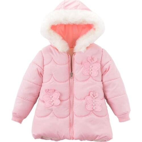 Winter Baby Girls Jackets for Infants Thick Coats Girls Warm Hooded Thick Jackets Children Outerwear 2-4 Yrs Toddler Snowsuit