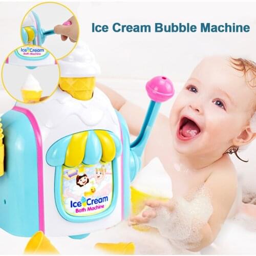 Baby Bath Toys Ice Cream Bubble Machine Bathroom Essential Bath Toys Bubble Ice Creams Maker Foam Factory Bathtub Toy For Kids