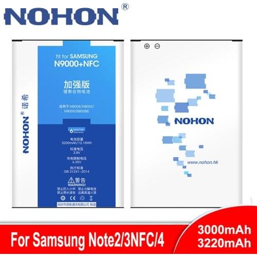 NOHON Battery For Samsung Galaxy Note 2 3 NFC 4 Note2 N7100 Note3 NFC N9000 Note4 N9100 N910X Mobile Phone Replacement Bateria