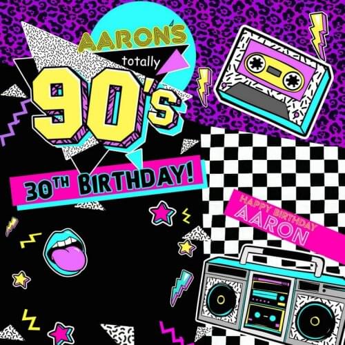 Custom 90s Flashback Birthday Retro photo backdrop High quality Computer print party photography studio background