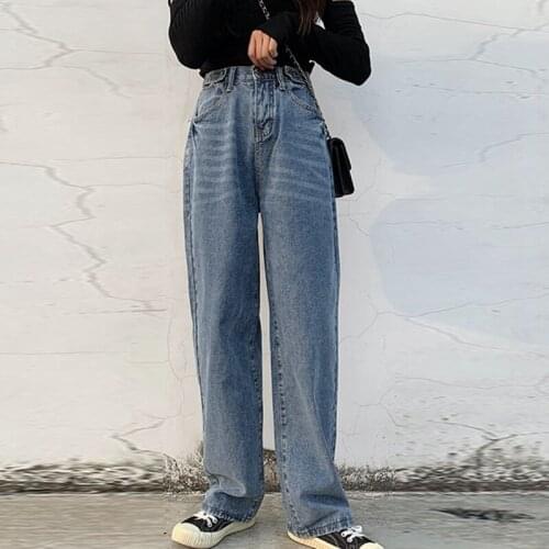 Kili Womens All-Match Drape Mopping Pants, High Waist, Thin, Straight, Wide-Legged Trousers, Blue