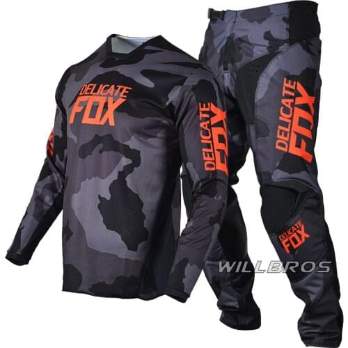 Delicate Fox 180 Oktiv Trev Gear Set Motocross Motorbike MTB ATV Bike Racing Suit Mens Jersey Pants