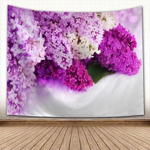 Beautifu Flower Lilac Tapestry Wall Hanging Wall Fabric Tapestry Art Home Decoration Sleeping Pad Wall Carpets Dorm Decor