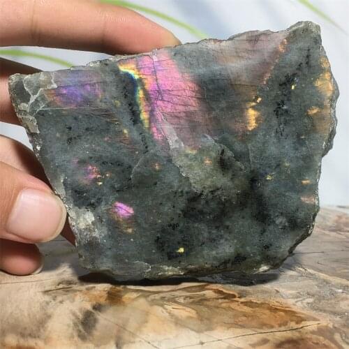 Natural Purple Labradorite Quartz Crystal Ornament Home Decoration Feng Shui Treatment Raw Mineral Stone Reiki Massage Specimen
