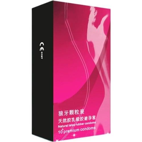 10Pcs/Box Big Particles 3D Spike Dotted Ribbed G-Spot Latex Condoms For Men Contraceptive Condoms Adult sex Products