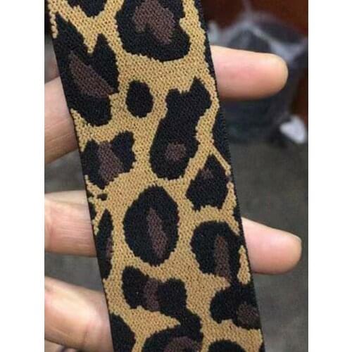 40MM Width 8M/15M DIY Garment Sewing Accessories Leopard Elastic Band Belt For Making Headband Clothing Bags Elastic Pants Ruban