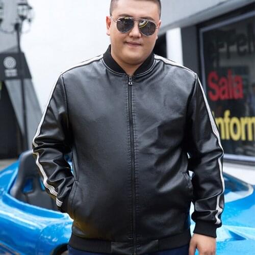 Men Leather Jacket Autumn PU Windbreaker Coat Fleece Black Winter Clothes Plus Size 8XL 9XL thick O-neck warm outerwear