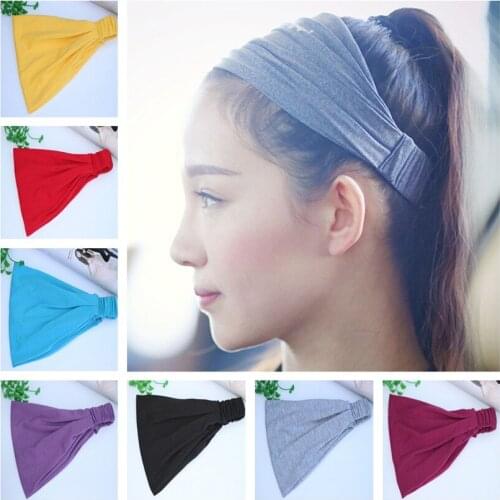 Soft Wide Bandana Headband Elastic Hair Wrap Hairband Women Yoga Headwrap Turban Stretch Solid Hairband Quality Headwrap Hair