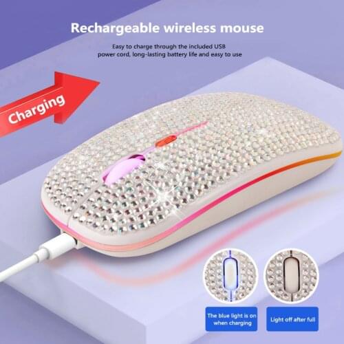 Mouse Wirelesss 2.4Ghz Bluetooth Dual Mode Mouse RGB Colorful LED Light Adjustable 1600 DPI Mice Rechargeable Wireless Mouse