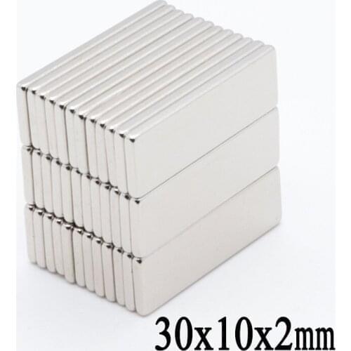 50pcs N35 30x10x2 mm Neodymium Magnet Permanent Block NdFeB Small Super Powerful Strong Magnetic Magnets For Crafts