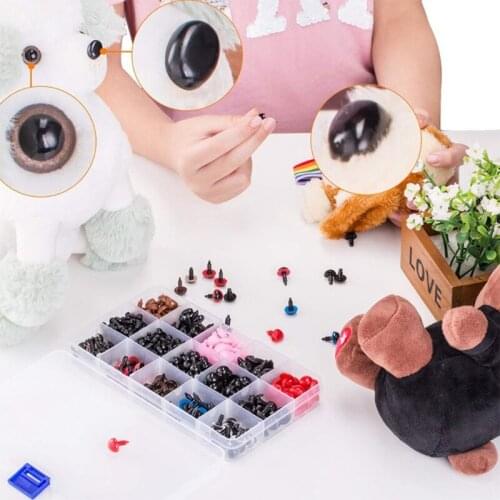 New 752 Safety Eyes and Noses with Washers, Colorful Plastic Safety Eyes and Noses In Various Sizes for Dolls, Stuffed Anima