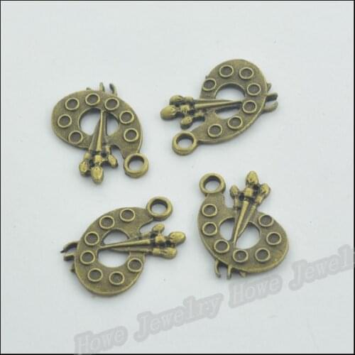 Wholesale 60pcs Vintage Charms Brush Pen Pendant Antique bronze Fit Bracelets Necklace DIY Metal Jewelry Making