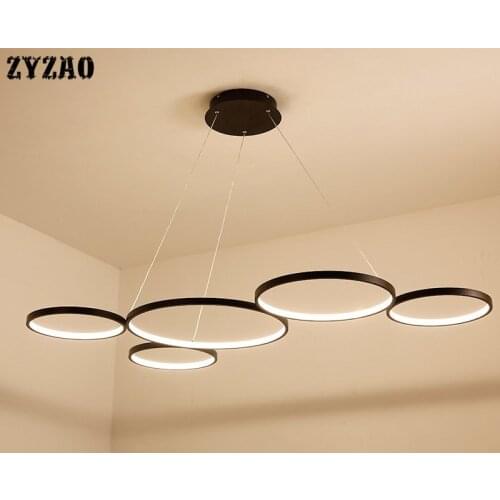 Nordic Simple Rings Shape Pendant Lights Personality Home Decor Dining Room Kitchen Hanging Lamps Cafe Restaurant Light Fixtures