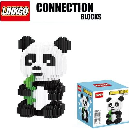 390Pcs Self-Locking Bricks DIY Assembly Panda Children Educational Mini Building Blocks Animal Model Bricks