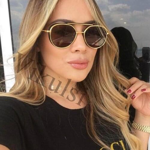 Double Beam Men Round Sunglasses 2020 New Women Retro Black Sunglasses Fashion Trend Eyewear Driving Glasses For Female Shades