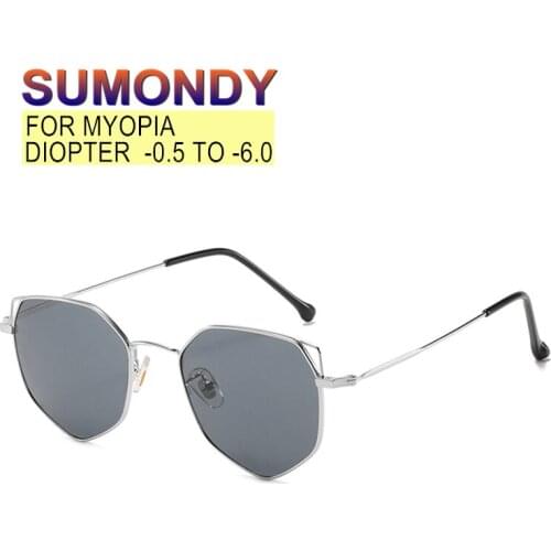 SUMONDY Prescription Sunglasses Glasses For Myopia SPH -0.5 to -6.0 Men Women Cats Ears Spectacles For Nearsighted SU03