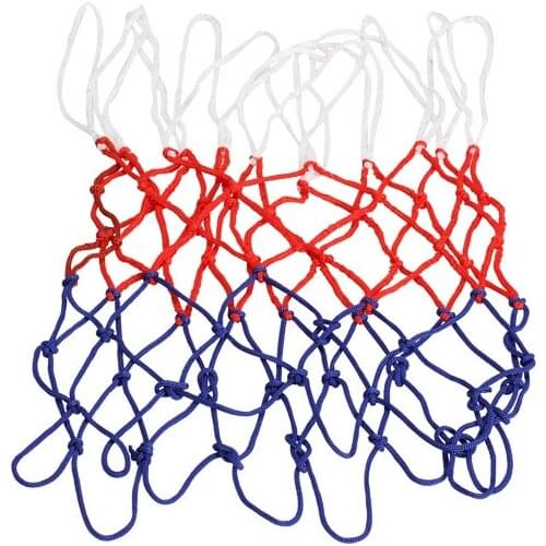 Standard Nylon Basketball Net Thread Sports Basketball Hoop Mesh Backboard Rim Ball Pum 12 Loop White Red Blue Dropshipping