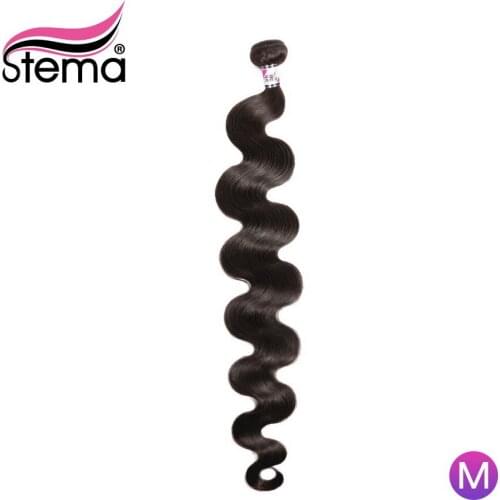 Stema Brazilian Unprocessed Virgin Hair Body Wave Middle Ratio 1PC Long Length Hair Weave Bundles 32 34 36 38 40 Inch Extension