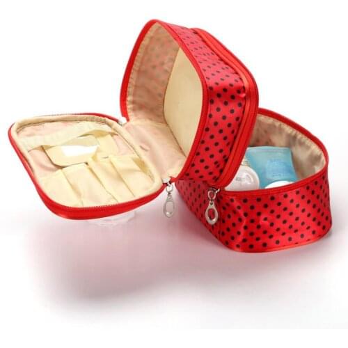 Wavelet dot handbag double dot makeup bag