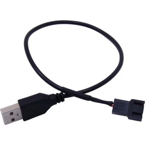USB To 4Pin/3Pin Computer Fan Adapter Cable 5V To 12V Power Cable Connector 3pin or 4pin Fan To USB Adapter 30CM