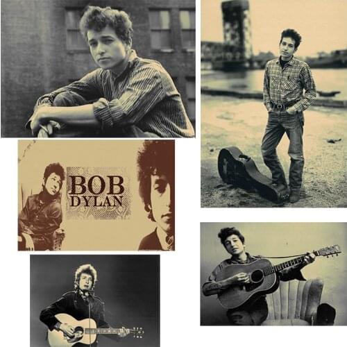 Rock Music Bob Dylan Vintage Movie Posters Retro Drawing Poster Home Decor Decoration Painting Core Kraft Paper Wall Sticker