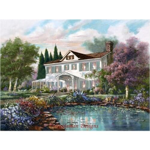 Needlework for embroidery DIY French DMC High Quality - Counted Cross Stitch Kits 14 ct Oil painting - Ornamental Pond