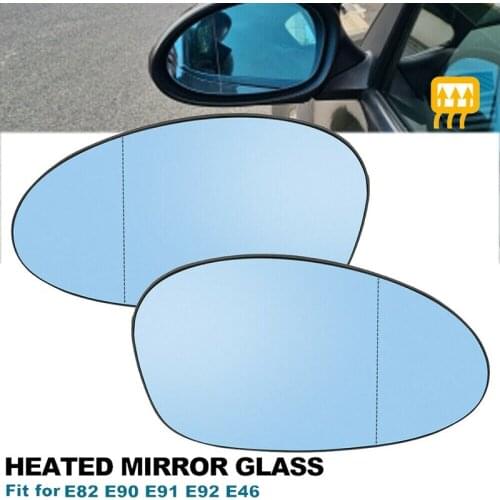 Driver Side Blue Wing Door Mirror Rearview Mirror Glass Heated For-BMW 1 3 Series E81 E87 E82 E46 E90 E92 Z4 E85