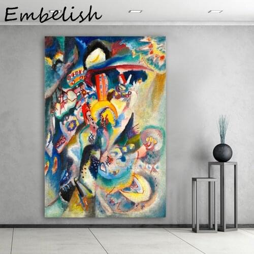 1 Pieces Wassily Kandinsky Abstract HD Print On Canvas Oil Paintings For Living Room Home Decor Wall Pictures Famous Artworks