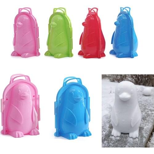 1PC Cartoon 3D Penguin/Snowman Maker Mold Toys Kids Winter Outdoor Snow Sand Mould Pudding Beach Snow Play Toy Random Color