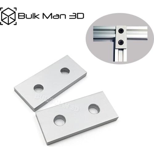 100pcs/Lot wholesale 2 Hole Joining Strip Plate for CNC Router 3D Printer V-Slot 20mm Aluminum Extrusion Profiles