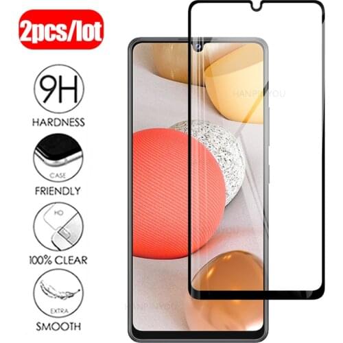 2Pcs Protective Tempered Glass on For Samsung Galaxy A42 5G 6.6" Full Cover Screen Protector Glass Film