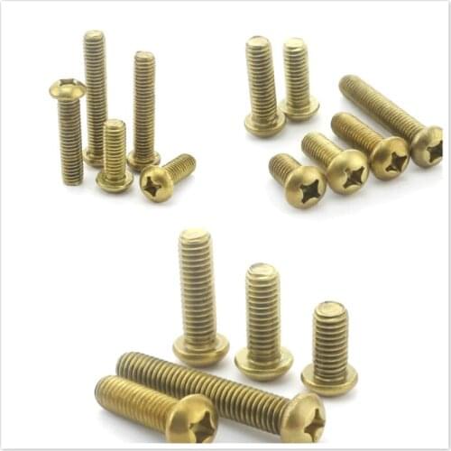 20/30pcs M2 M2.5 M3 brass pan head Phillips screw copper machine screw mechanical pan head brass screw