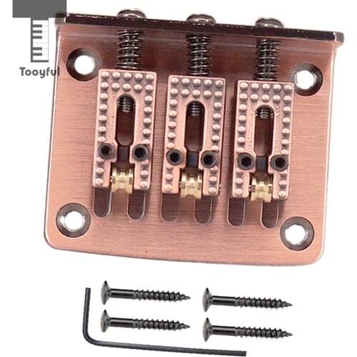 Tooyful 3 String Guitar Roller Saddle Bridge Tailpiece Bridge Plate Replacement Accessory
