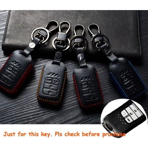 4COLORS! PU Leather 4 Button Smart Key Case For Honda Civic 10th Gen 4DR 2016 17