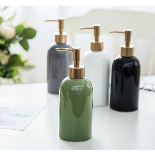 420ML Simple Ceramic Hand Sanitizer Bottle Bathroom Hotel Creative Shampoo Shower Gel Press Bottles Dispenser