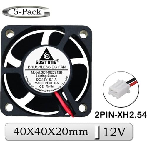 5pcs Gdstime DC 5V 40x40x20mm 40mm Brushless Axial Heatsink Cooling Fan 40mmx20mm 4cm 3D Printer Exhaust Cooler Fan