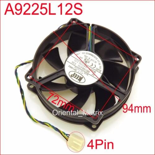 A9225L12S 94mm 9025 PWM CPU Round Fan 12V 0.20A 4Pin 1155 1156 1150 Computer CPU Cooling Cooling Fan