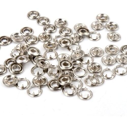 Metal Prong Snap Buttons Fasteners Press Studs Baby Romper Buckle Snap 50sets(4pcs 1set) 7.5/9.5/11mm