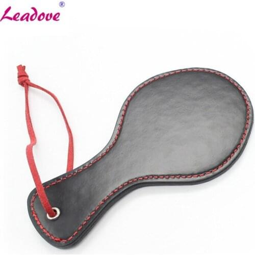 BDSM Bondage Black Leather Round Mini Small Beat Love Paddle Slap Spanking Dominated Kinky Fetish CBT Torture Sex Toy SP0005