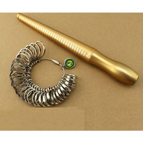 Free Shipping 1-33 HK Size Metal Coppering Ring Stick And Ring Sizer Set, Measure Finger Size&Ring Gauge Metal Finger Sizer Tool