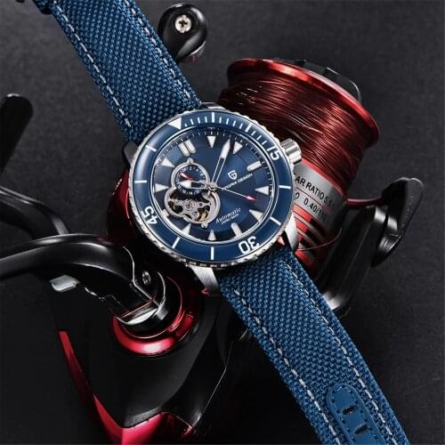 PAGANI DESIGN Tourbillon Men Watch Ceramic Bezel Sapphire Crystal Hollow Automatic Watches 200M Waterproof Mechanical Wristwatch