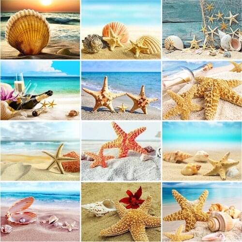 DIY 5D Diamond Painting Sea Shell Full Round Drill Embroidery Cross Stitch Kits Mosaic Rhinestone Paintings Hobby Home Decor