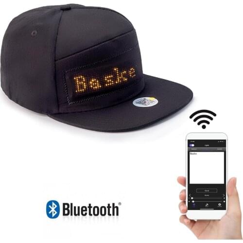 Amber Bluetooth LED display wholesale cotton cap baseball button cap summer hip-hop fitted cap Gift for men and wome