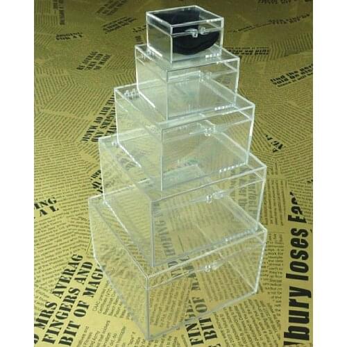Crystal Nest of Boxes By J.C Magic Close up Coin Magic Magic Tricks Props Gimmick Coin Into Acrylic Box Escape Classic Magic Toy