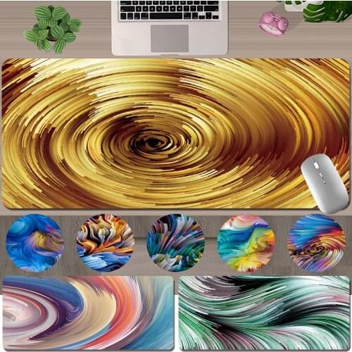 Gamer Mouse Pad Waterproof PU Leather Watercolor Print Series 30x60cm 30x80cm Computer Keyboard Mouse Pad Large Size Desk Mat
