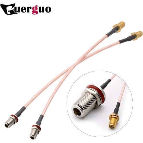 15cm RF Coaxial Signal Testing Cable Customized RP SMA Female Nut to N Type Female Bulkhead Pigtail Cable 100PCS