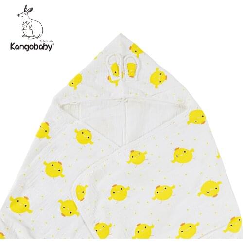 Kangobaby #My Soft Life# Wearable Cute Print Muslin Cotton Swaddle Blanket Popular Fashion Baby Cloak Bath Towel