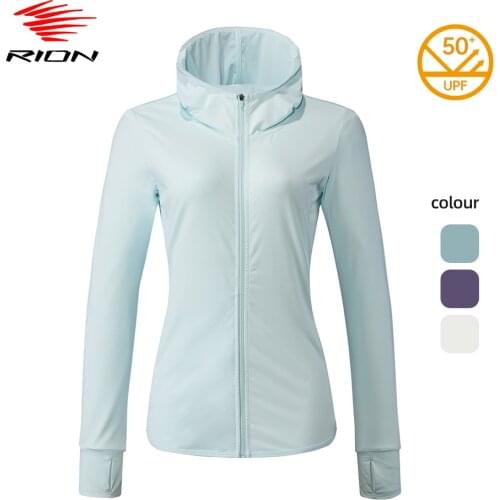 RION Cycling Women'Jacket Sports Hiking Coat UPF 50+ Sunscreen Jacket Breathable Anti-UV Female Sun Protective Jackets With Hat