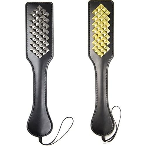 Manyjoy BDSM Bondage Slave Sex Leather Spanking Paddle Slapper with Rivet Sex Toys Product for Couples Adult Games Flogger Whip